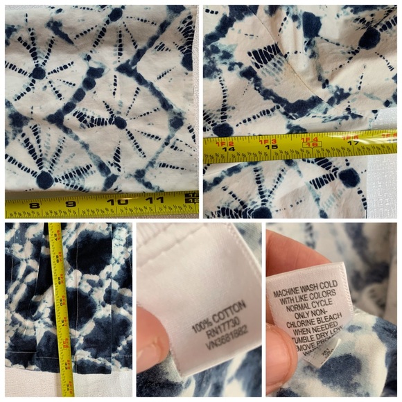 Thakoon For Target Long Sleeve Shibori Button Down Bohemian Cotton Dress - Picture 16 of 16